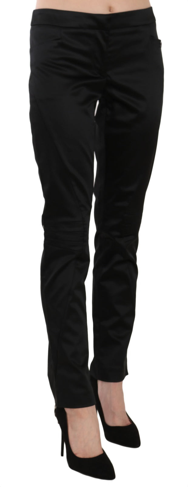 Black Mid Waist Skinny Dress Formal Trousers Pants