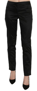 Black Mid Waist Skinny Dress Formal Trousers Pants
