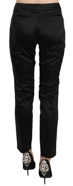 Black Mid Waist Skinny Dress Formal Trousers Pants