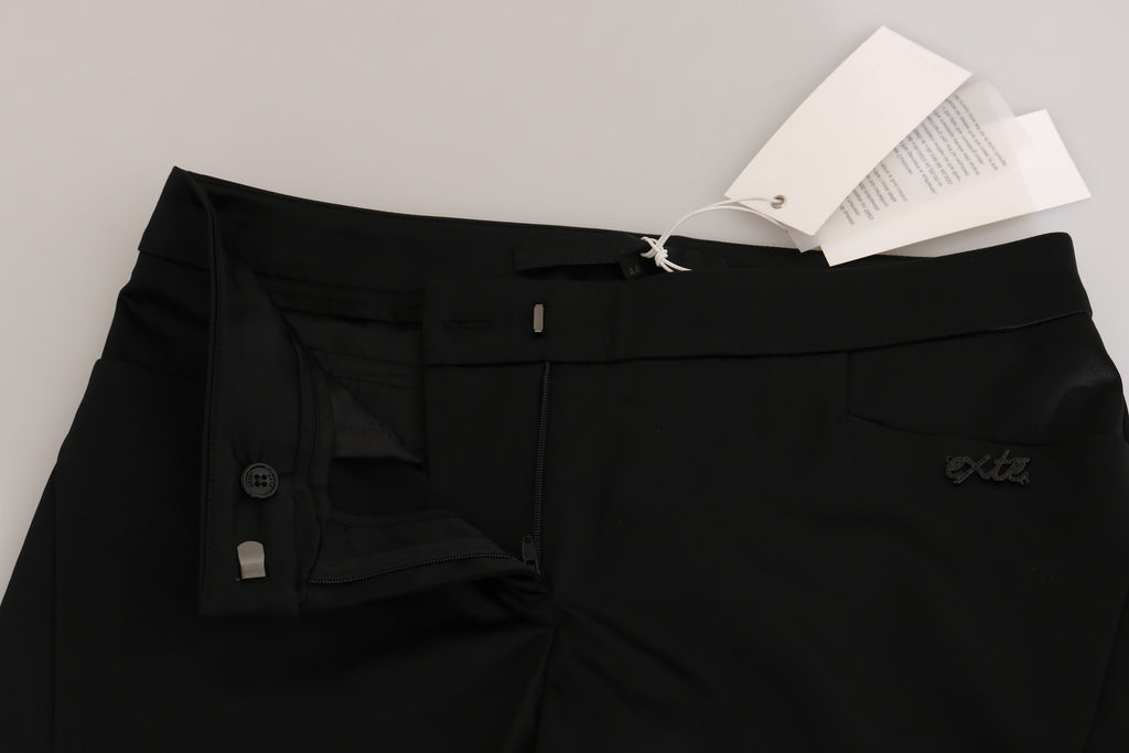 Black Mid Waist Skinny Dress Formal Trousers Pants
