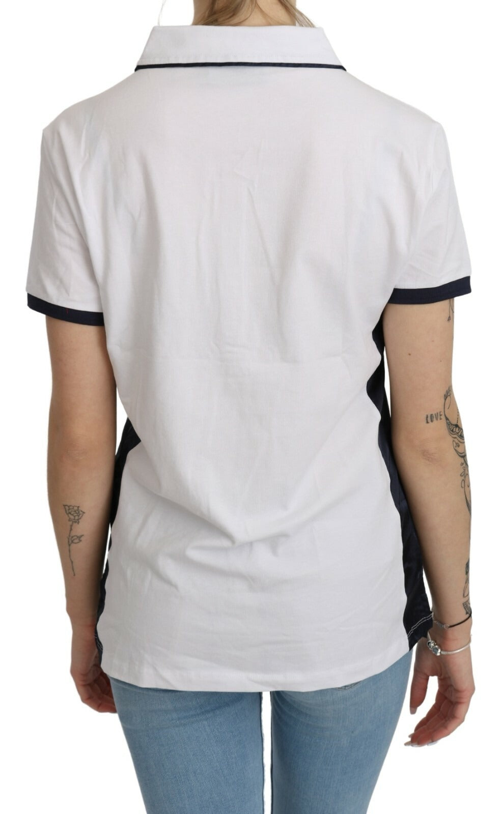 Cotton White Collared Short Sleeve Top