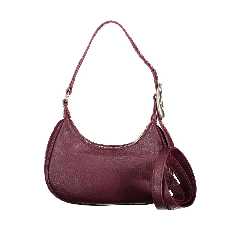 Red Polyurethane Women Shoulder Bag