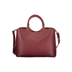 Red Polyurethane Women Handbag