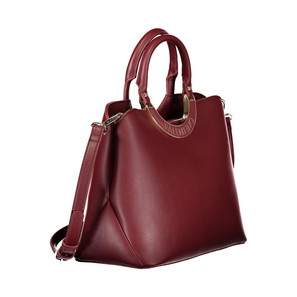 Red Polyurethane Women Handbag