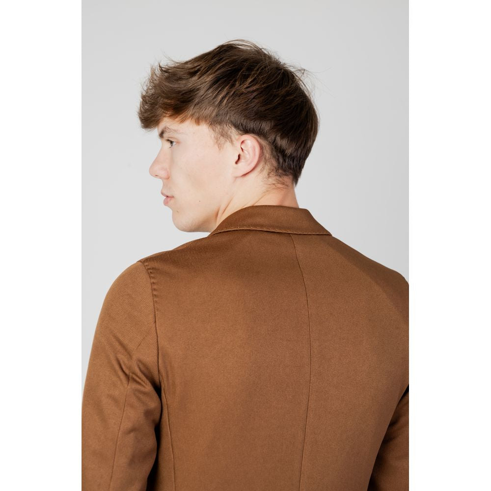 Beige Polyester Blazer