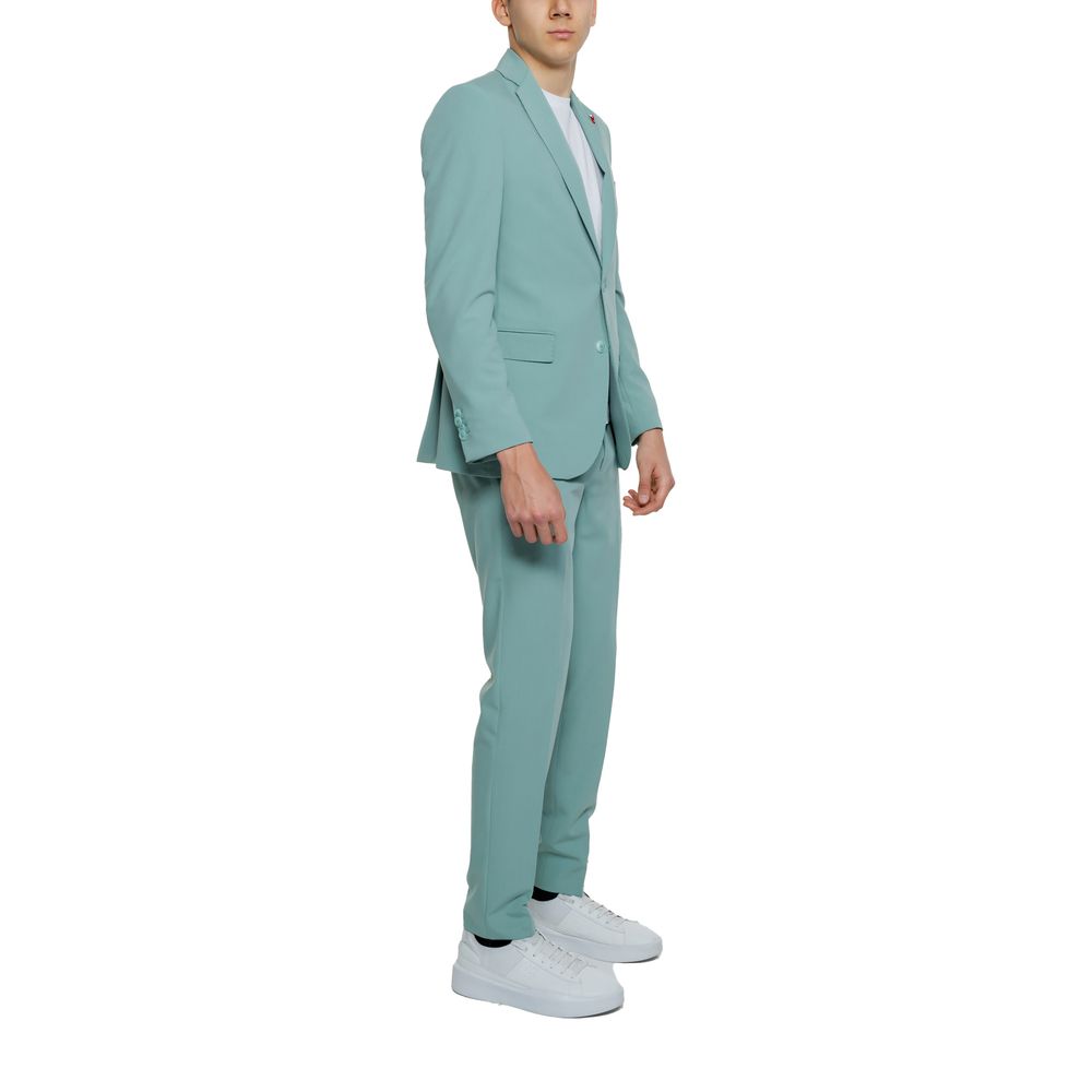 Green Polyester Two-Piece Suit