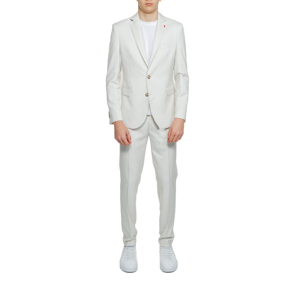 Beige Polyester Two-Piece Suit
