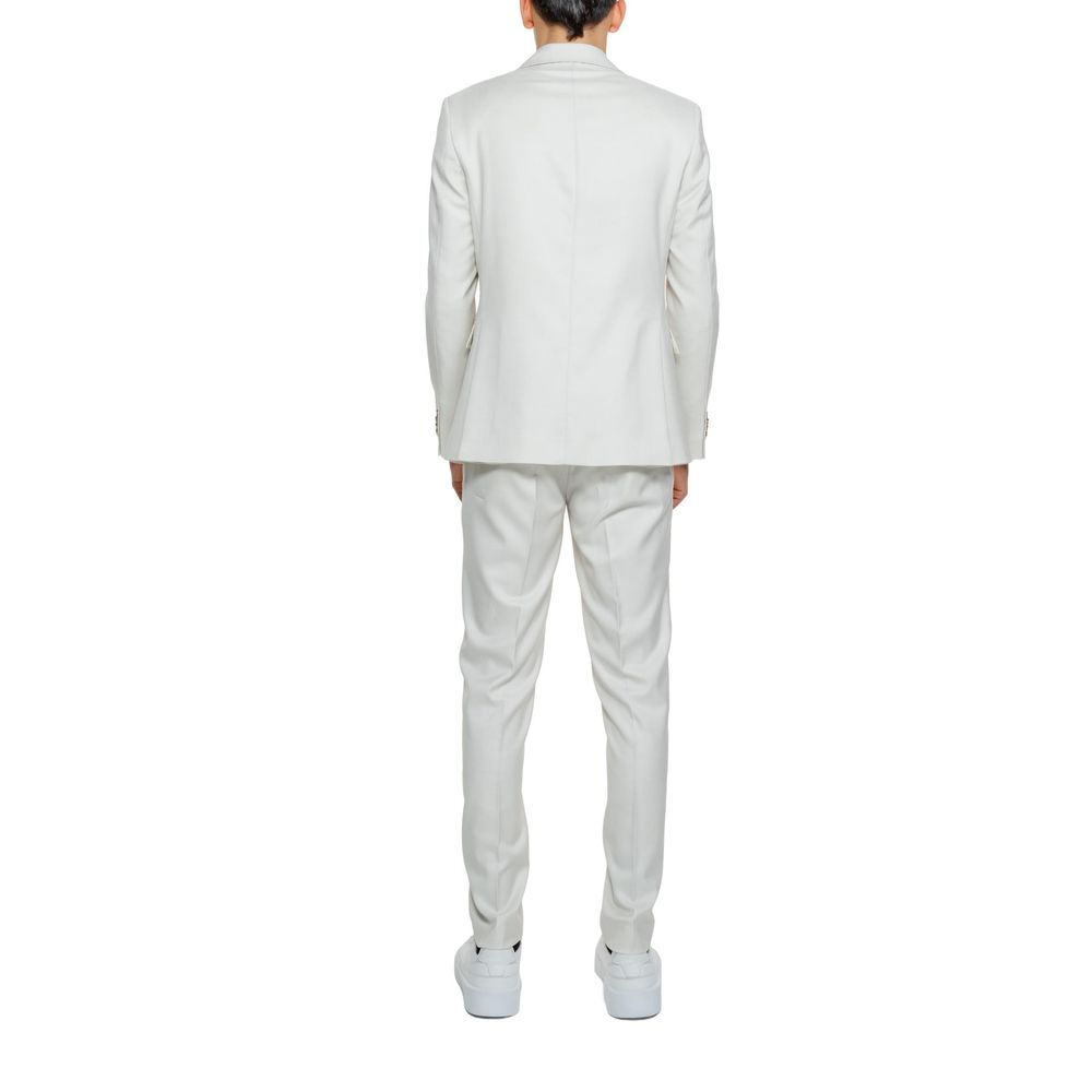 Beige Polyester Two-Piece Suit