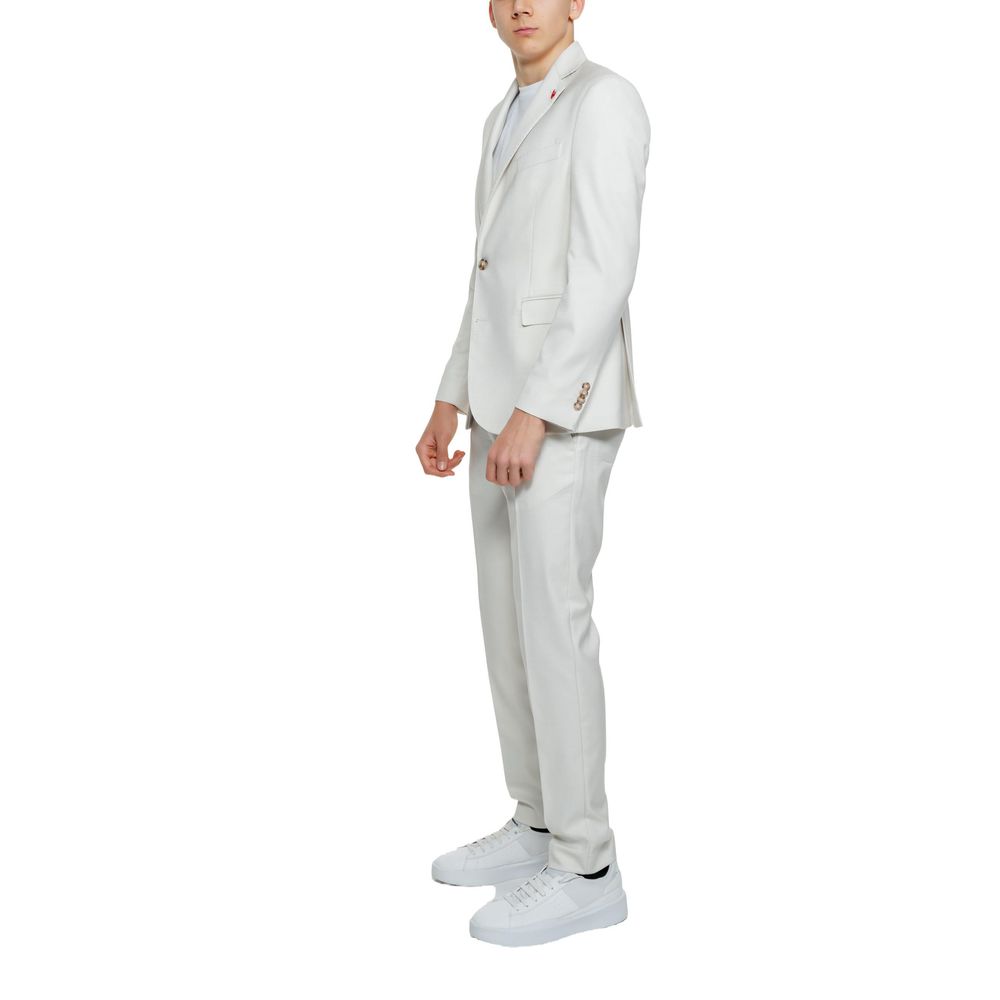 Beige Polyester Two-Piece Suit