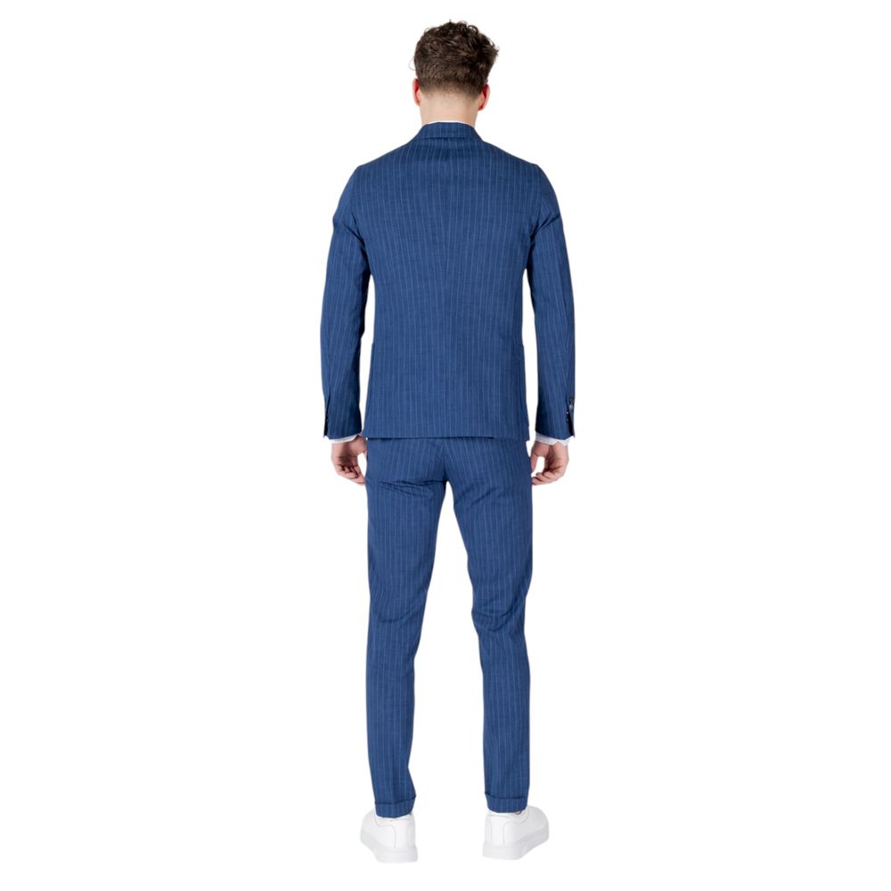 Blue Cotton Two-Piece Suit
