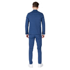 Blue Cotton Two-Piece Suit