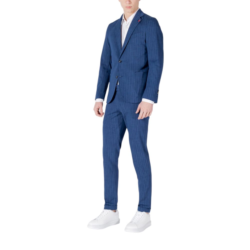 Blue Cotton Two-Piece Suit