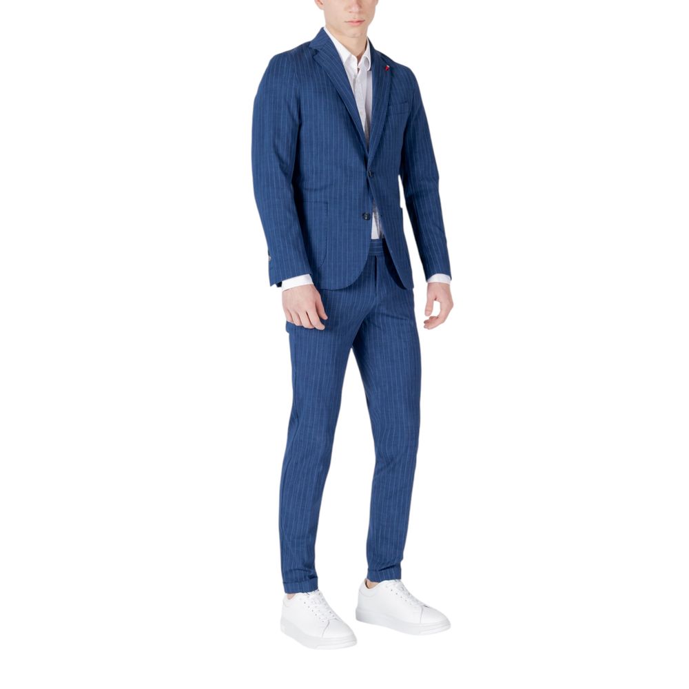 Blue Cotton Two-Piece Suit