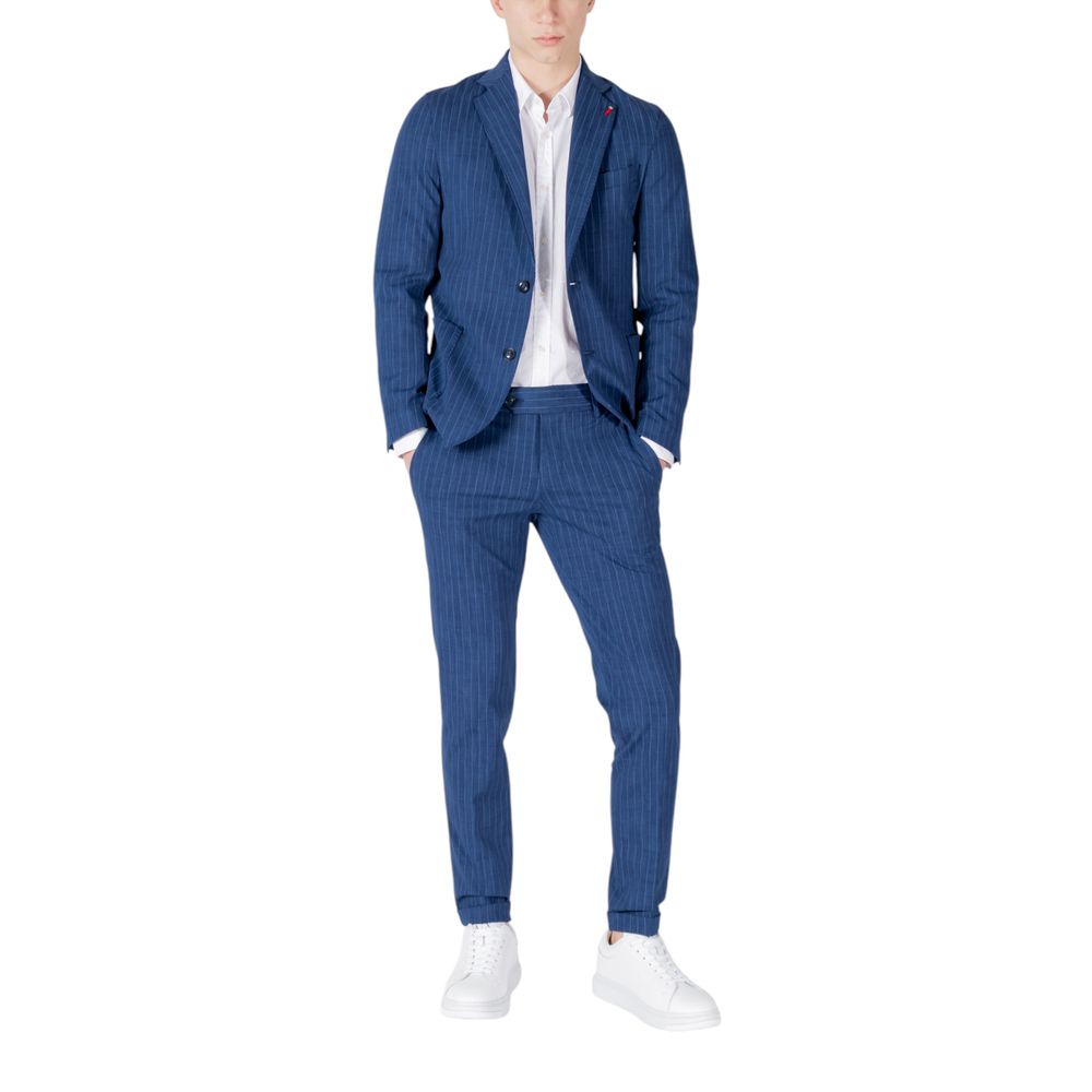 Blue Cotton Two-Piece Suit