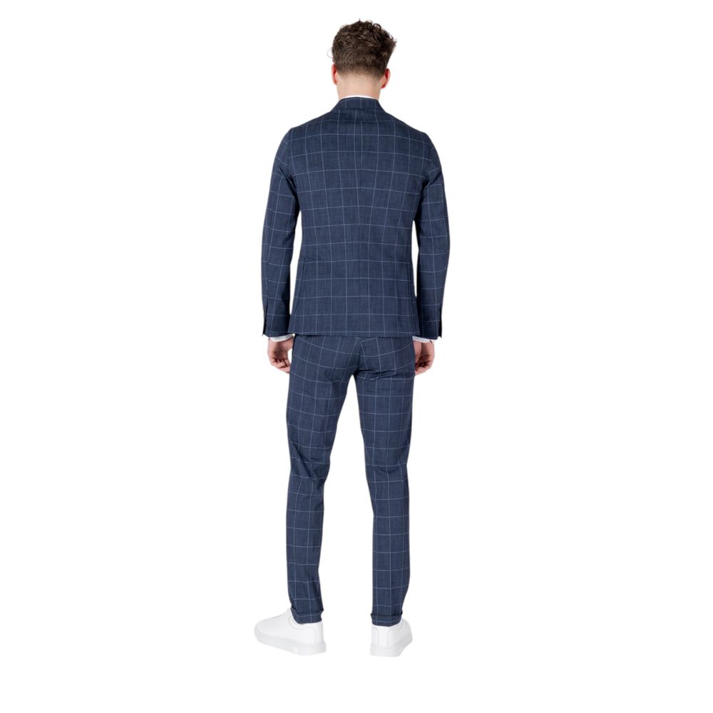 Blue Cotton Two-Piece Suit