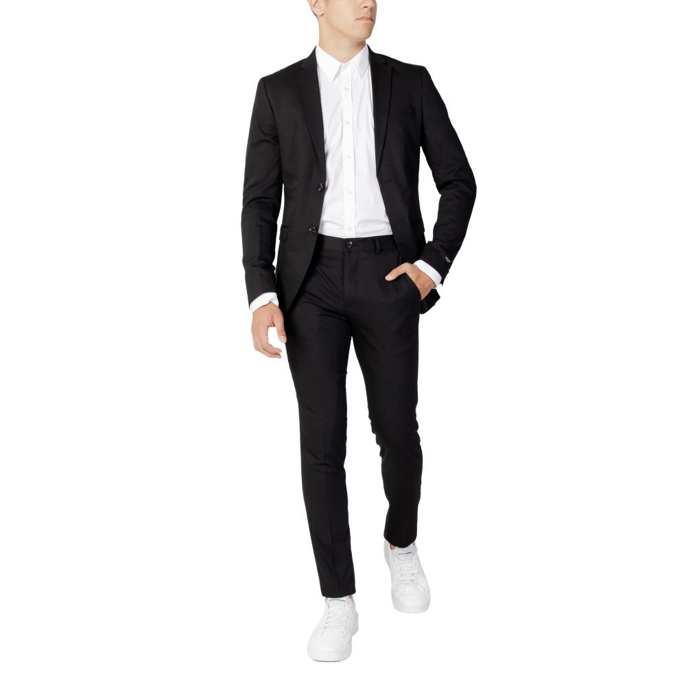 Black Polyester Two-Piece Suit