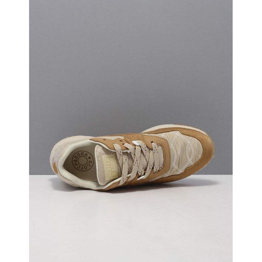 Beige Nylon Low Top Sneakers