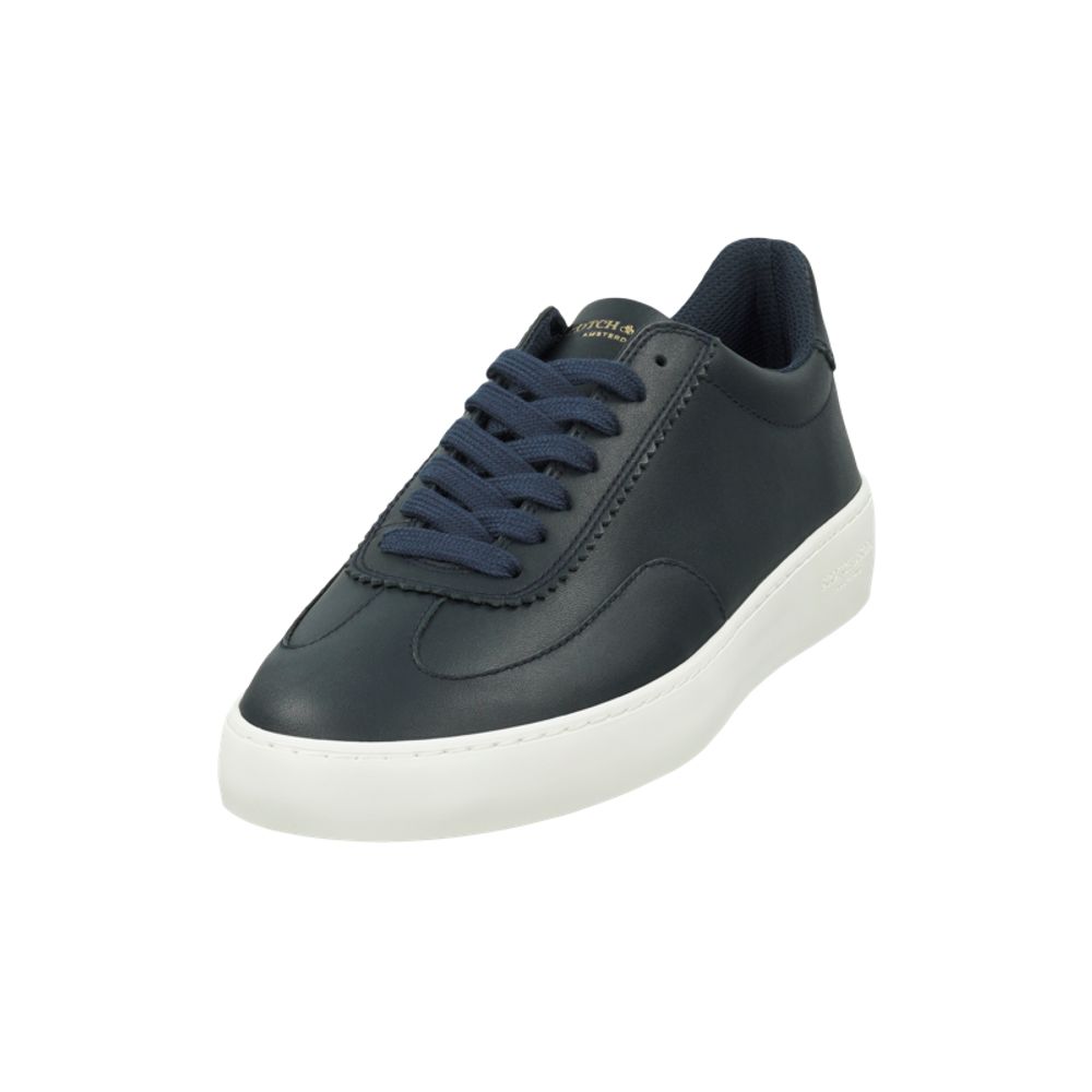 Blue Cowhide Low Top Sneakers