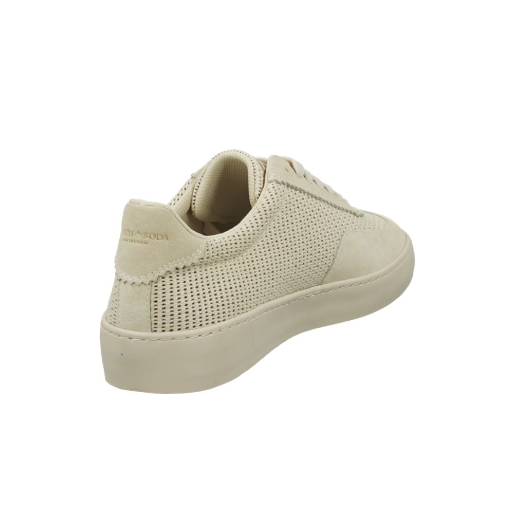 Beige Textile Low Top Sneakers