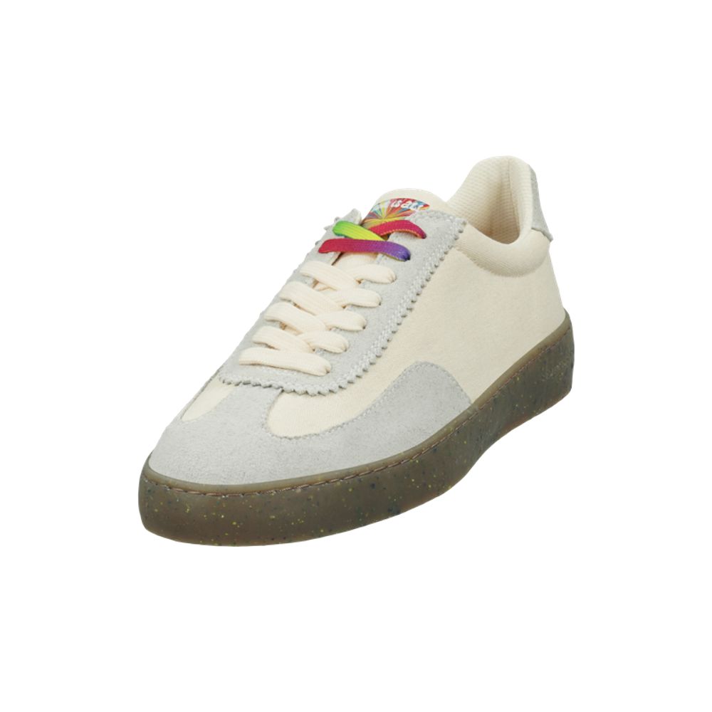 White Linen Low Top Sneakers