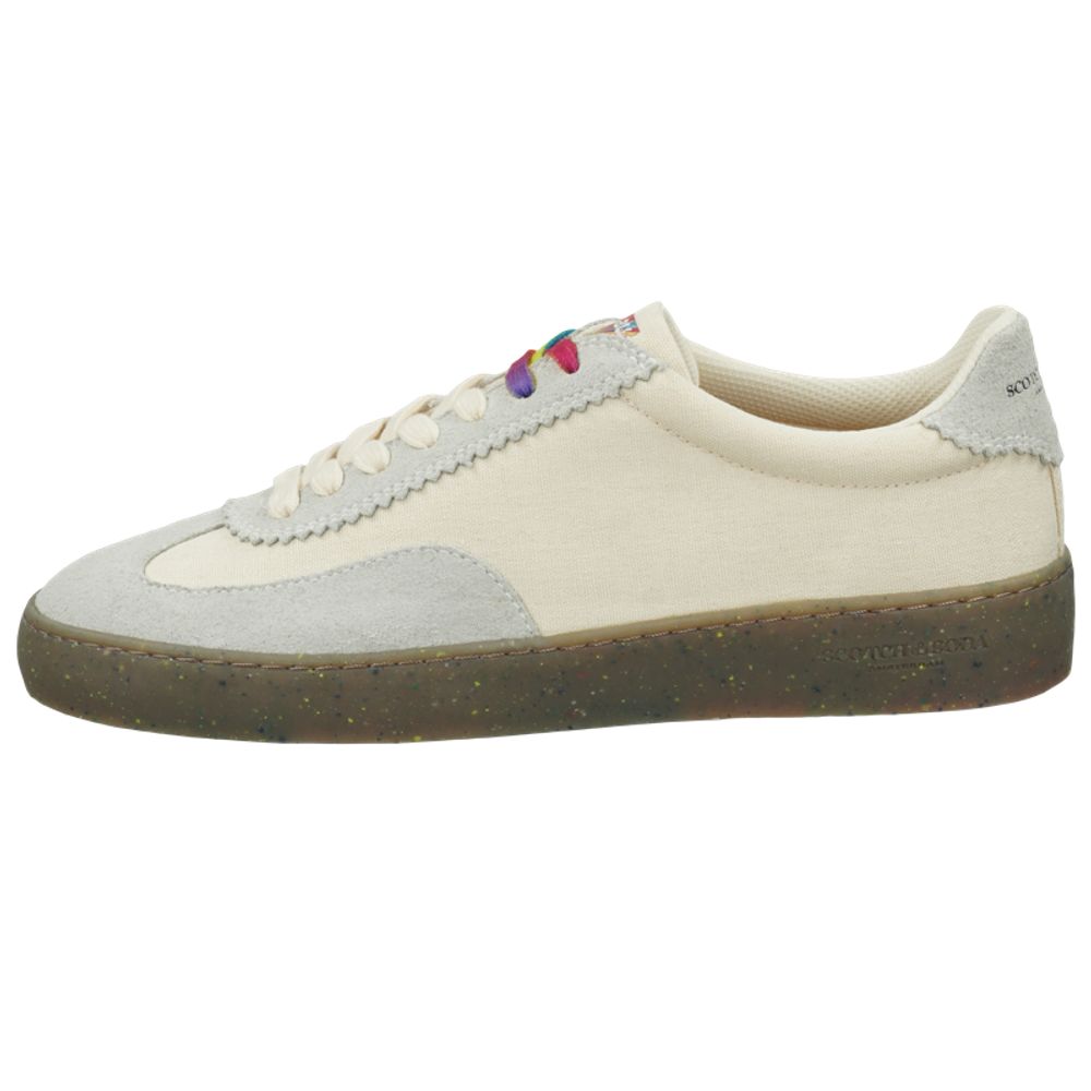 White Linen Low Top Sneakers