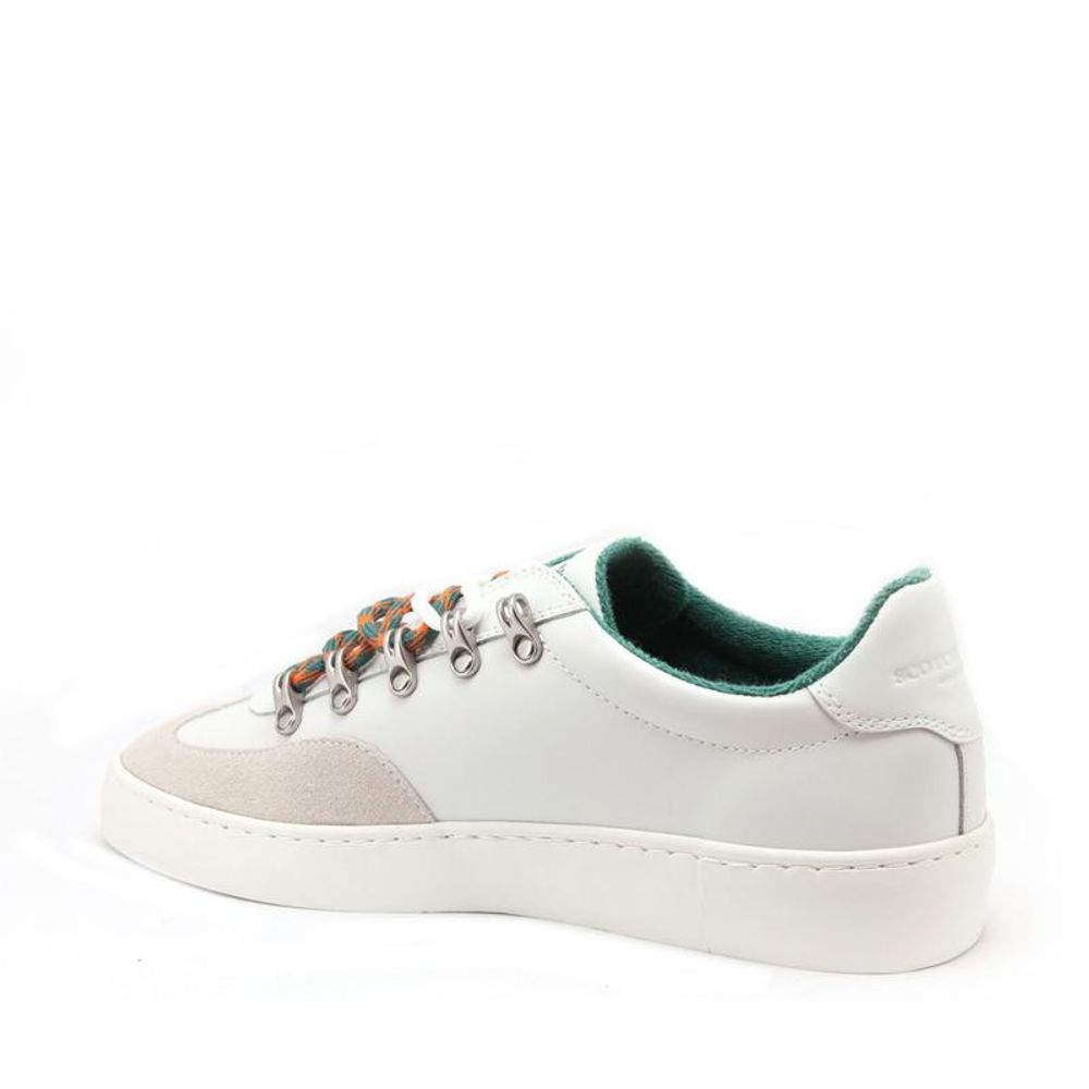 White Leather Low Top Sneakers