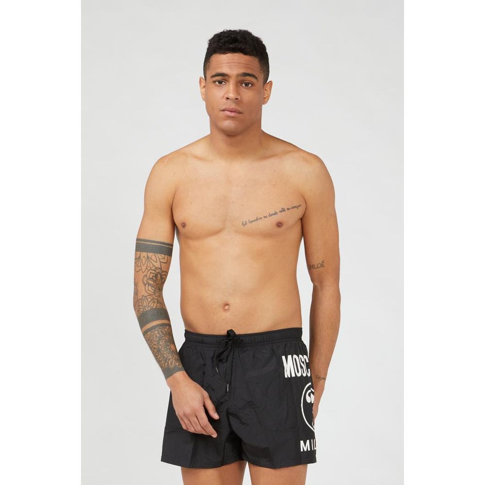Black Polyester Swim Shorts