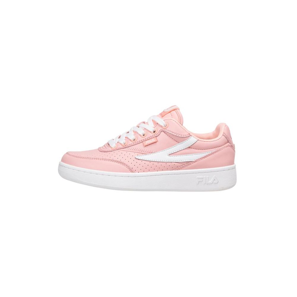 Pink Leather Low Top Sneakers