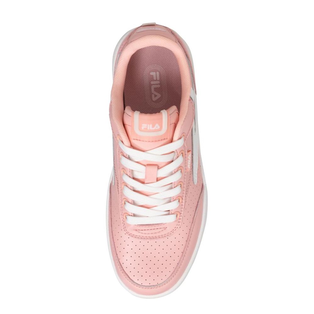 Pink Leather Low Top Sneakers