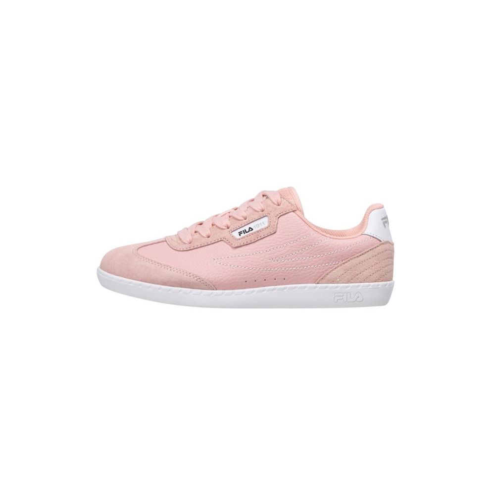 Pink Leather Low Top Sneakers