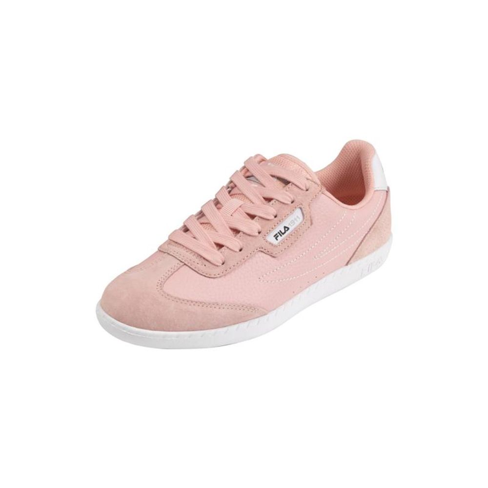 Pink Leather Low Top Sneakers