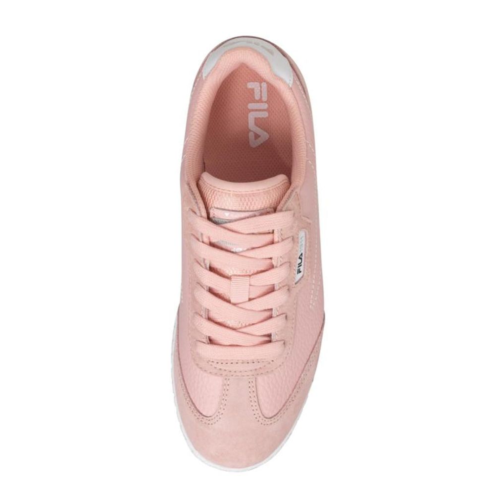 Pink Leather Low Top Sneakers
