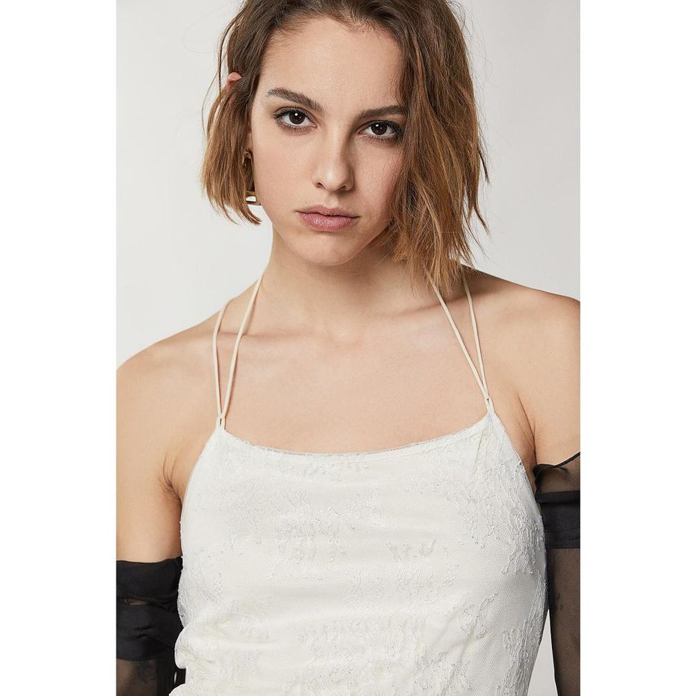 Silver Nylon Cocktail Dress