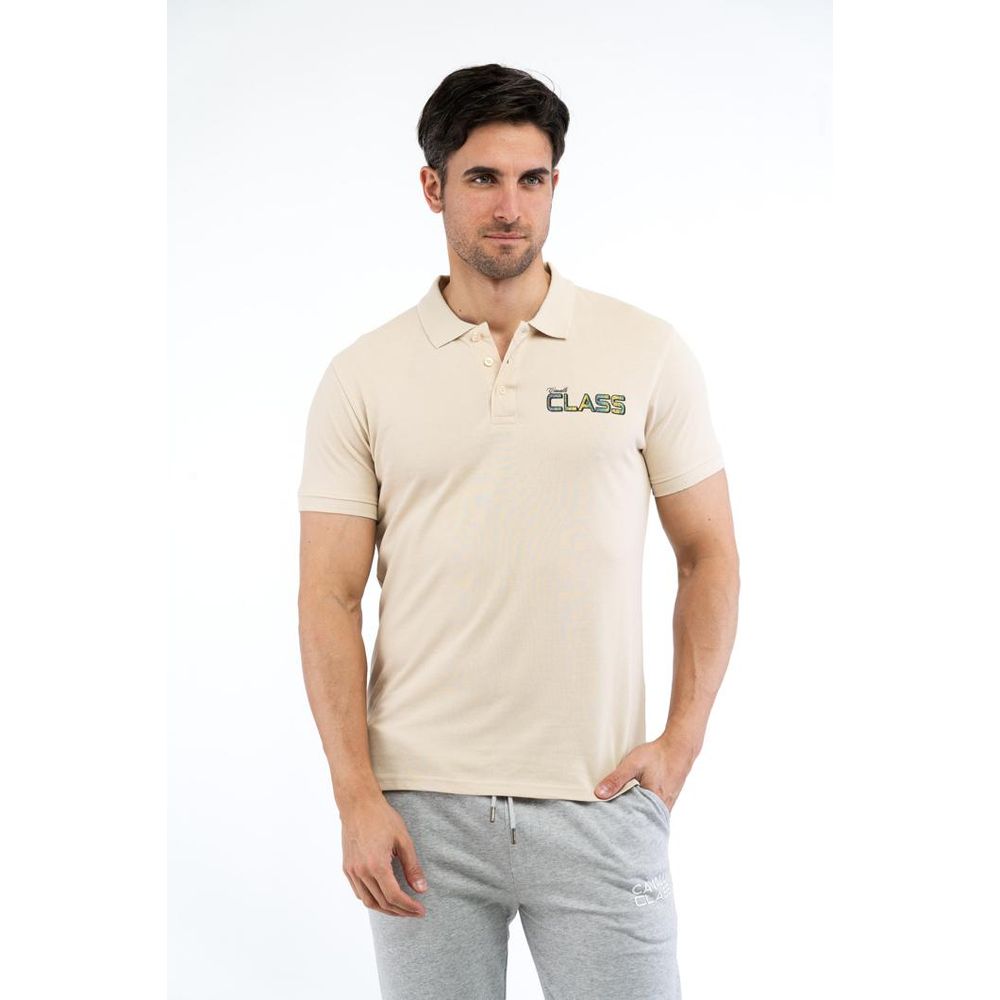 Beige Cotton Polo Shirt