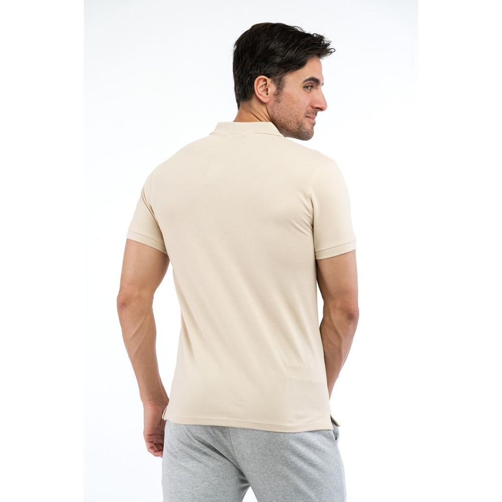 Beige Cotton Polo Shirt