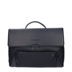 Blue Leather Business And Laptop Bag