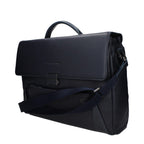 Blue Leather Business And Laptop Bag