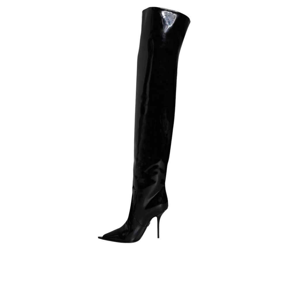 Black Leather Over The Knee