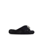 Black Polyester Slippers