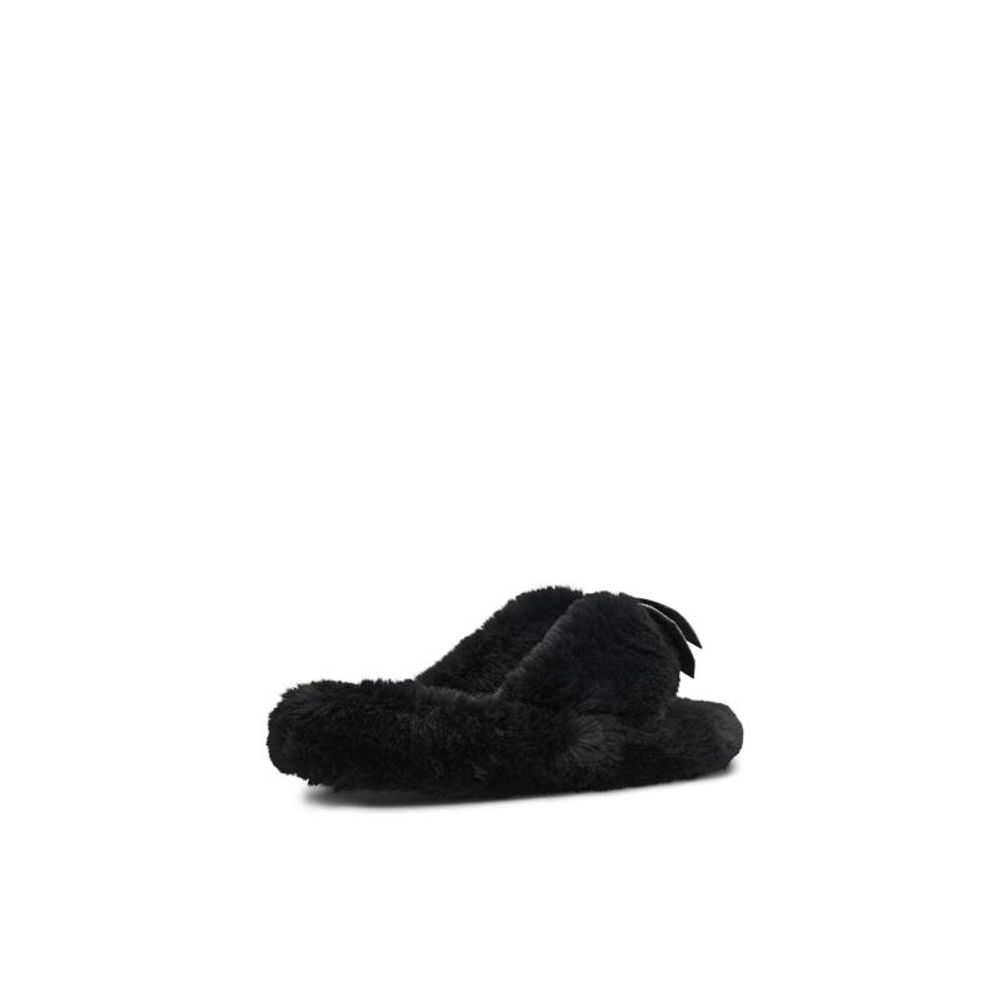 Black Polyester Slippers