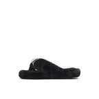 Black Polyester Slippers