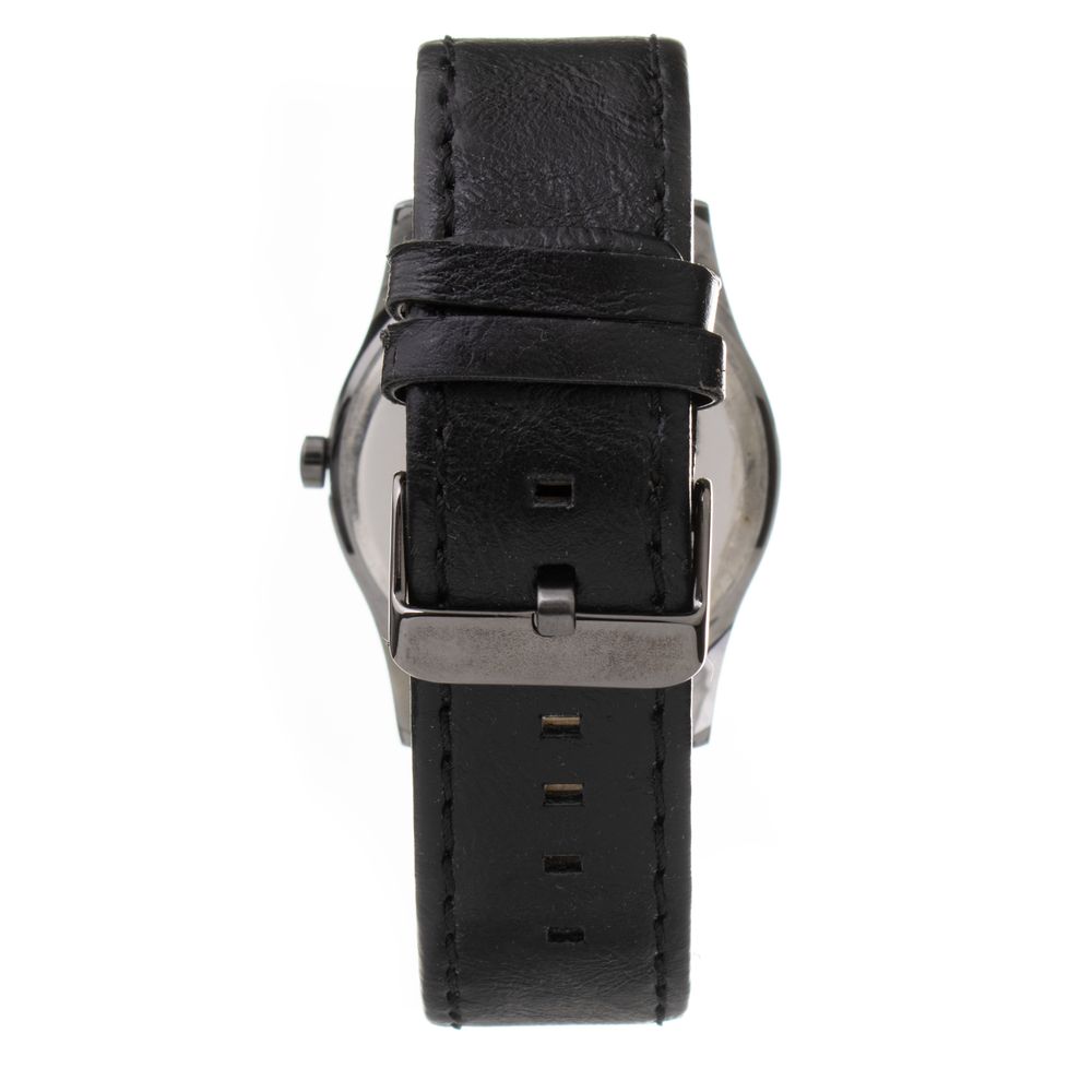 Black Leather Dress Watch