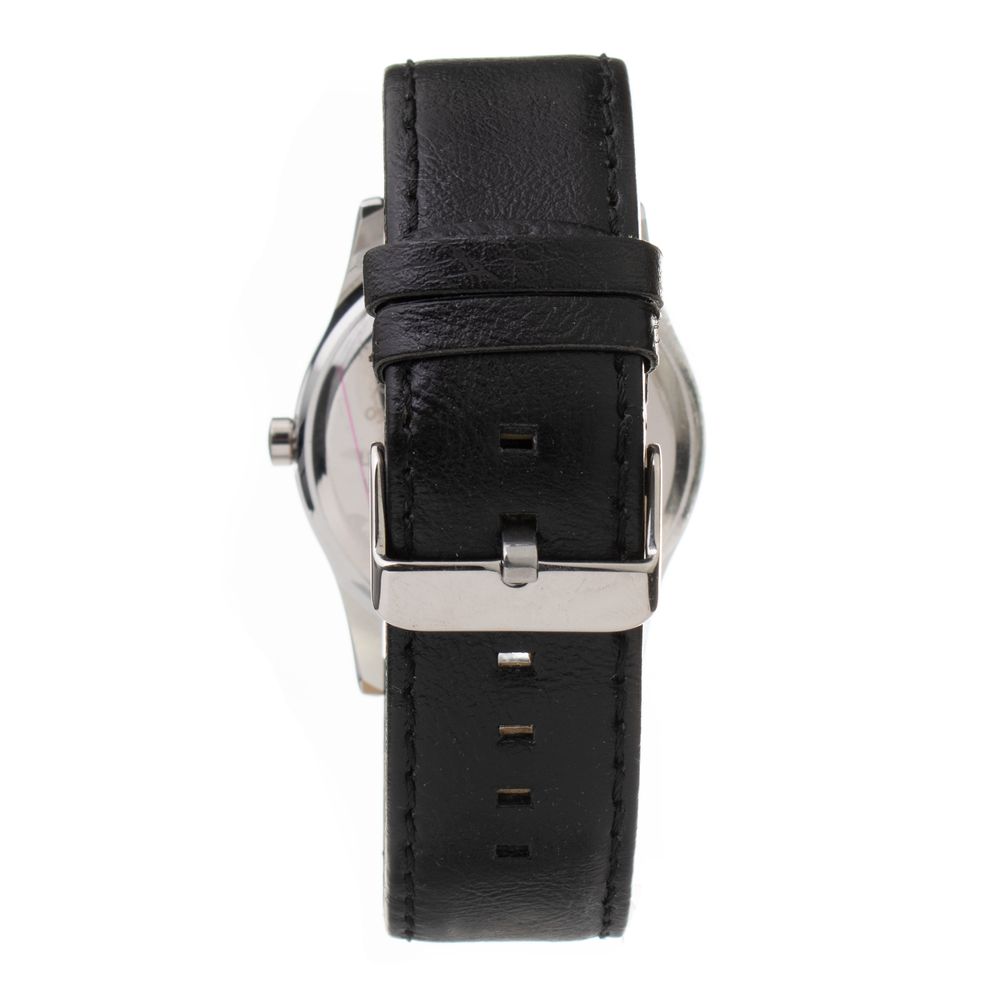 Black Leather Dress Watch