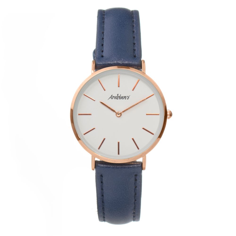 Blue Leather Dress Watch