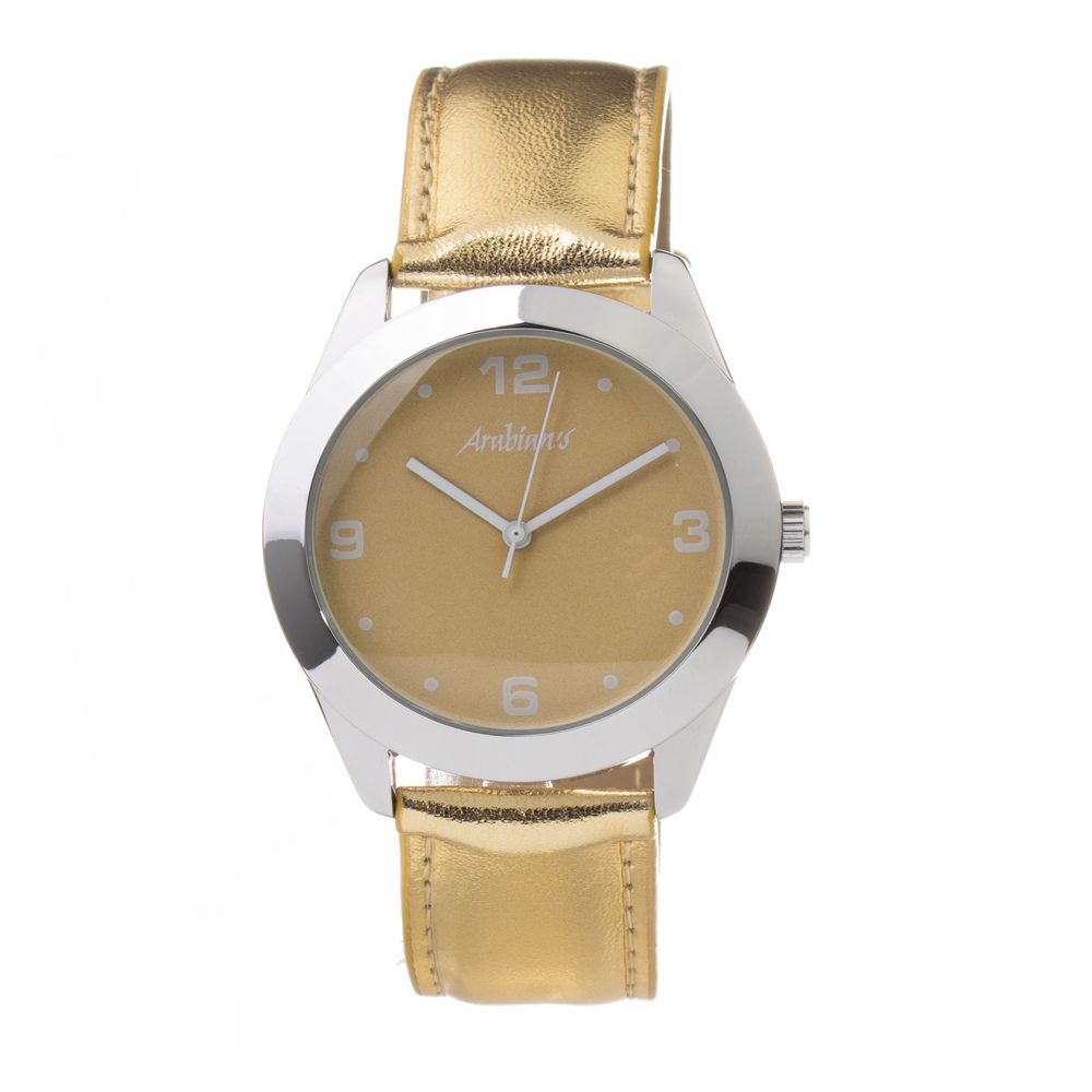 Gold Leather Dress Watch