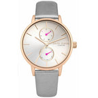 Gray Leather Dress Watch