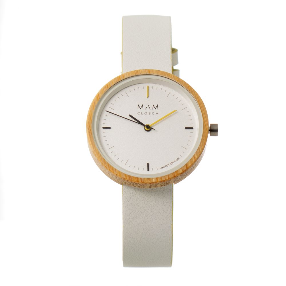 White Leather Dress Watch