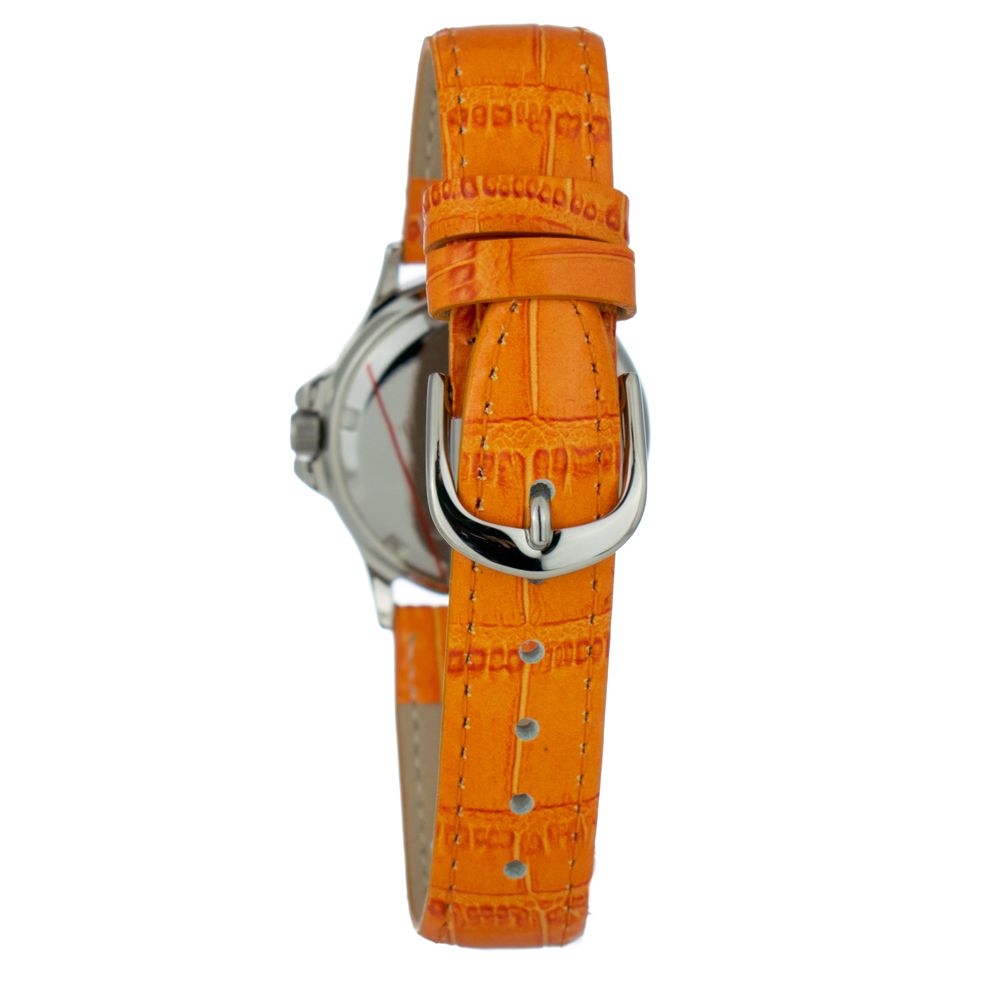 Orange Leather Dress Watch