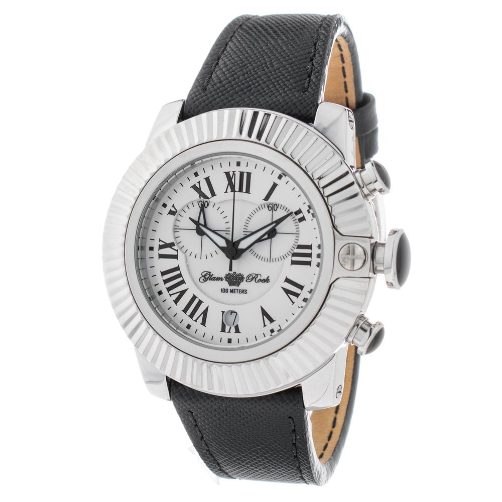 Black Leather Dress Watch