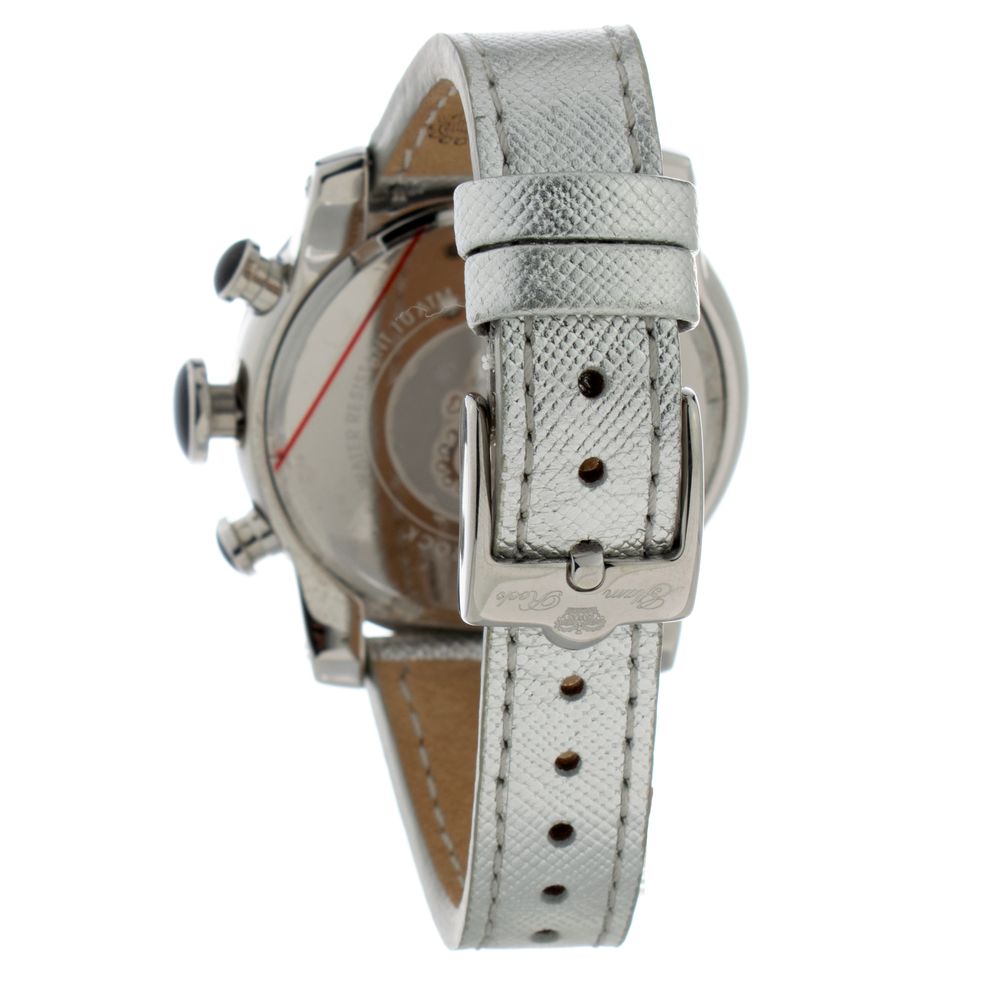 Silver Leather Dress Watch